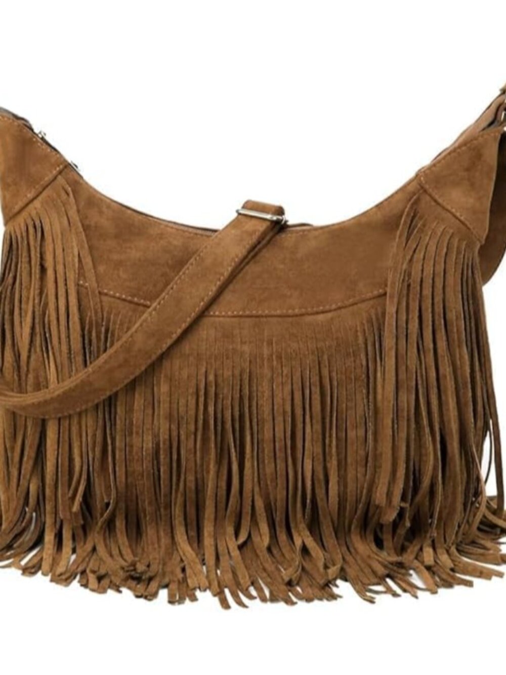 Fringe Hobo Bags for Women - Vintage Suede Tassel Hippie Crossbody Bag Western P